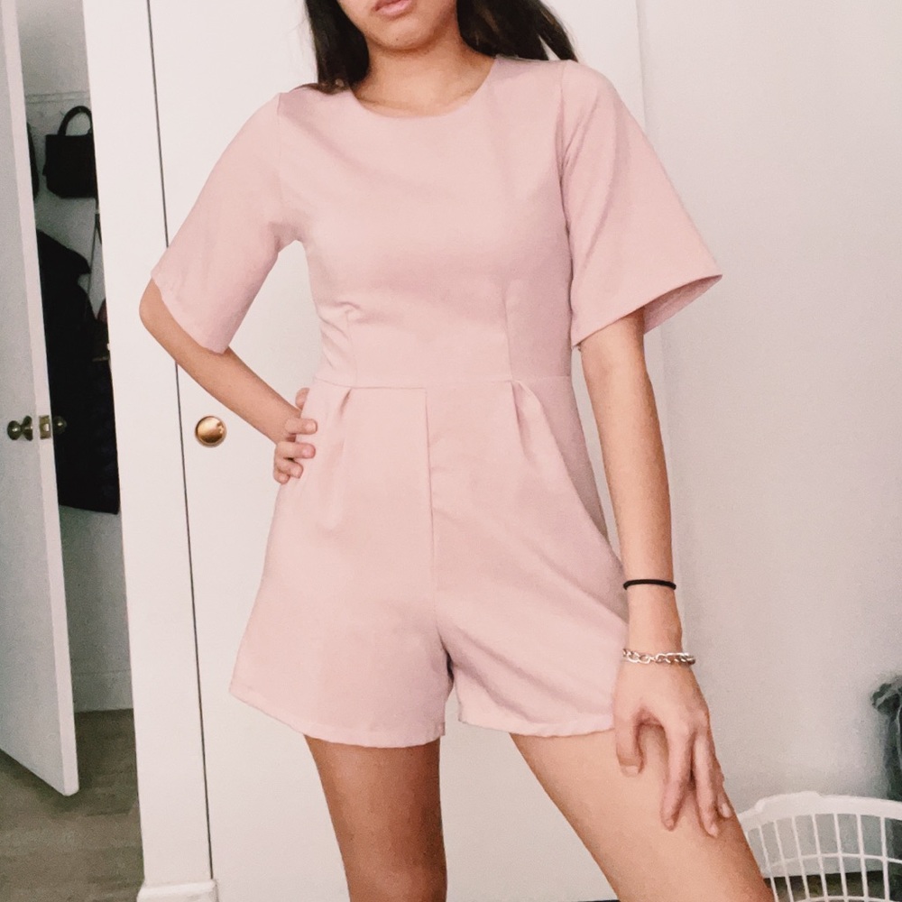 Pink jumper shorts/romper
